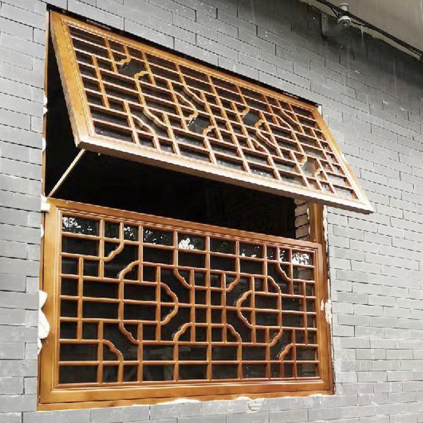 现货实木中式彷古花格门窗镂空雕花窗户东阳木雕屏风玄关厂家直销