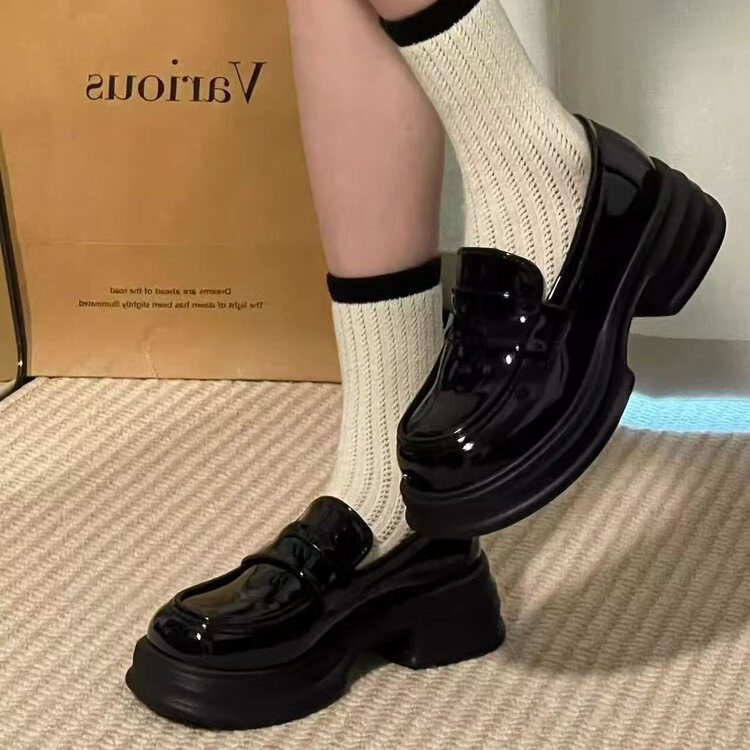 厚底小皮鞋女黑色学院风制服鞋百搭英伦风乐福鞋2026新款鞋子jk鞋