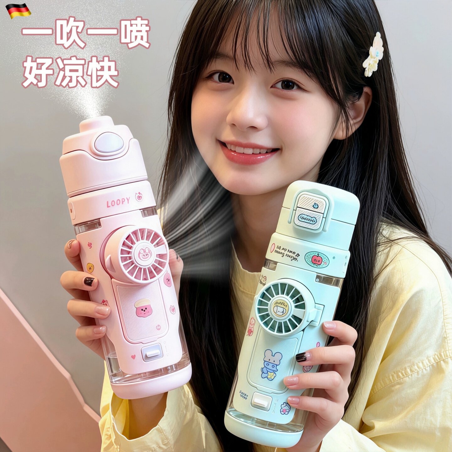 德国夏日喷雾水杯风扇便携式杯子