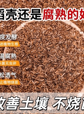 纯稻壳发酵腐熟稻谷壳有机肥料草木灰肥料疏松透气改良土壤改良