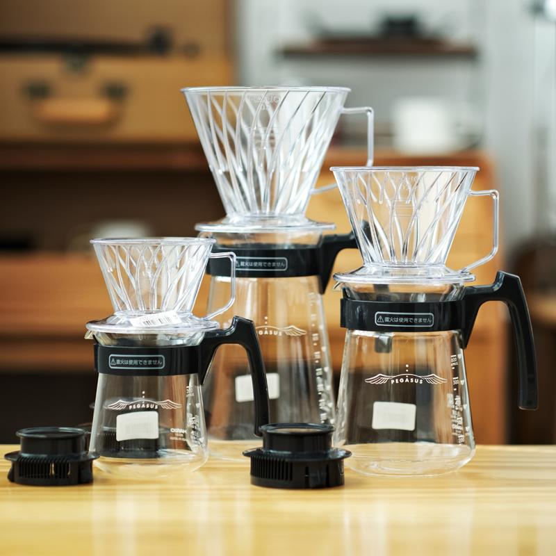 日本进口hario飞马座手冲咖啡滤杯分享壶专业v60冲泡器具套装礼物