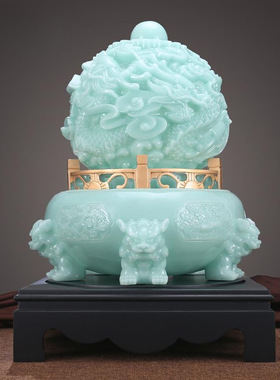 招财九转乾坤鼎摆件仿玉石入户玄关客厅电视柜办公室开业礼物高档