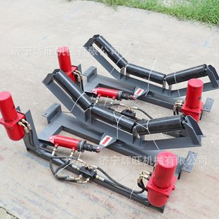 输送机皮带用支架式全自动无源上下调偏装置三托辊液压皮带调心器