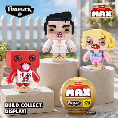 Fuggler官方正版MAX萌牙怪兽萌莱坞巨星模型拼装积木潮玩公仔周边