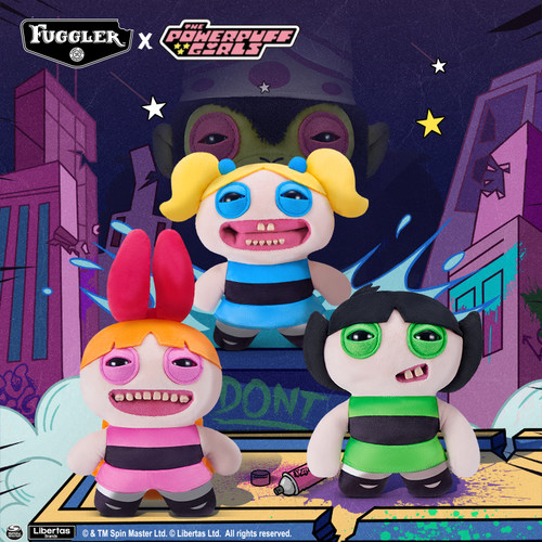 Fuggler官方正版萌牙怪兽飞天小女警毛绒玩偶丑萌搞怪潮玩具公仔