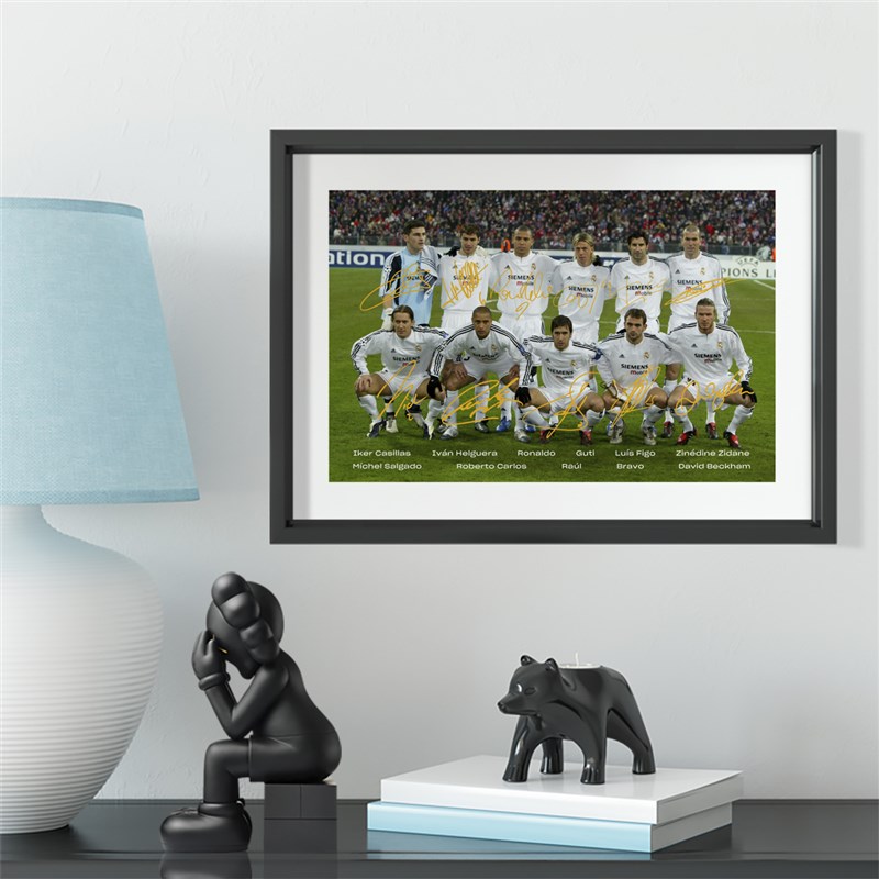 皇马银河战舰首发合影实木装饰相框照片墙桌摆挂框摆件酒吧壁画图片