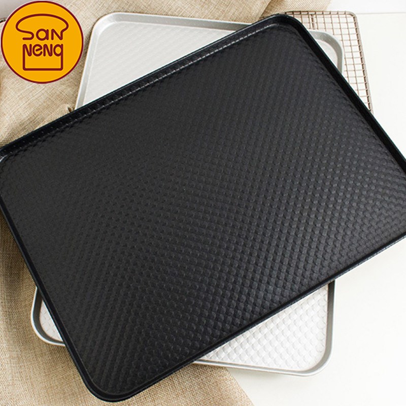 三能长方形不沾烤盘SN1332波纹不粘家用商用烤箱托盘烘焙模具1314