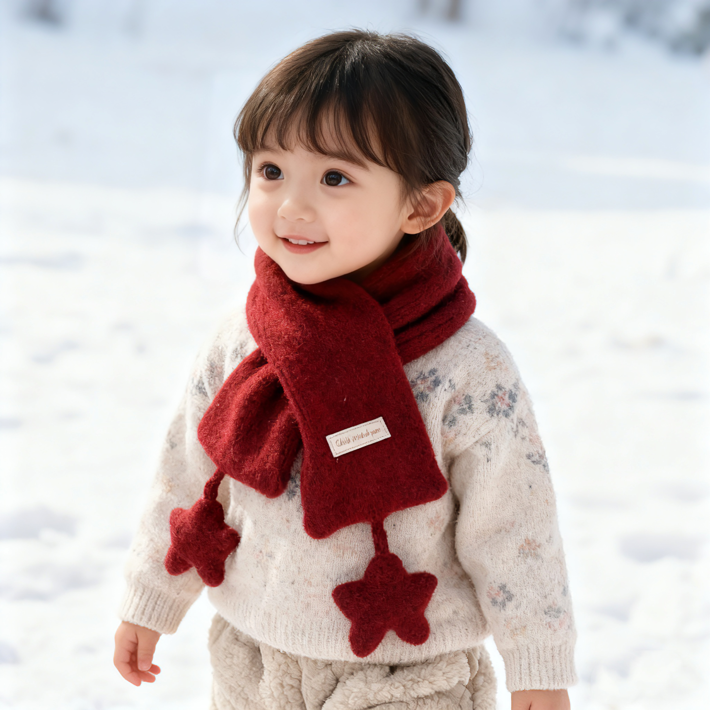 儿童围巾秋冬季纯色星星保暖防风宝宝围脖喜庆红色过年婴儿脖套潮,童装/婴儿装/亲子装,围巾,淘宝优惠券,粉丝福利购,淘宝优惠卷