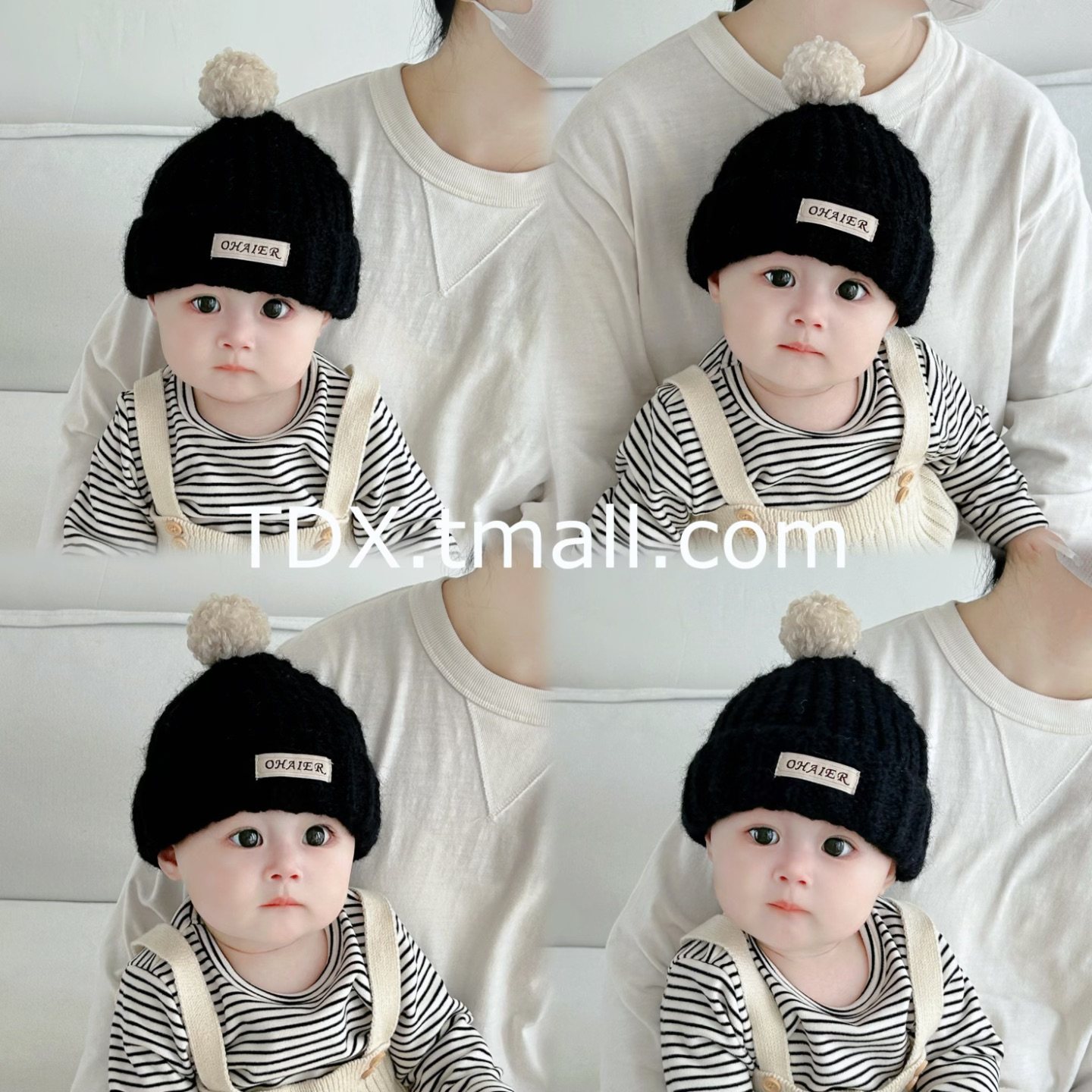 婴儿帽子秋冬季纯色小球男女儿童护耳毛线帽小月龄宝宝保暖套头帽,童装/婴儿装/亲子装,帽子,淘宝优惠券,粉丝福利购,淘宝优惠卷