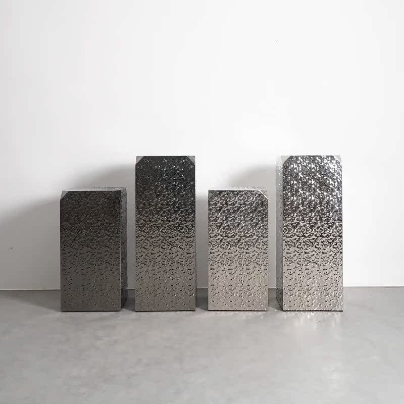 落地雕塑底座电镀镜面不锈钢展示台样板房间展厅商场橱窗装置摆台