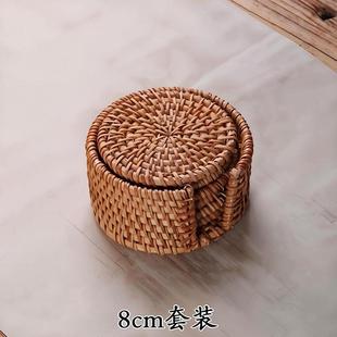 越南秋藤手工编织茶杯隔热垫家用防烫茶几壶承茶垫煲汤砂锅耐高温