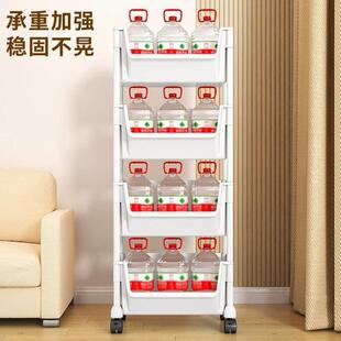 小推车置物架落地家用零食架子移动书架理发店厨房多层果蔬收纳篮