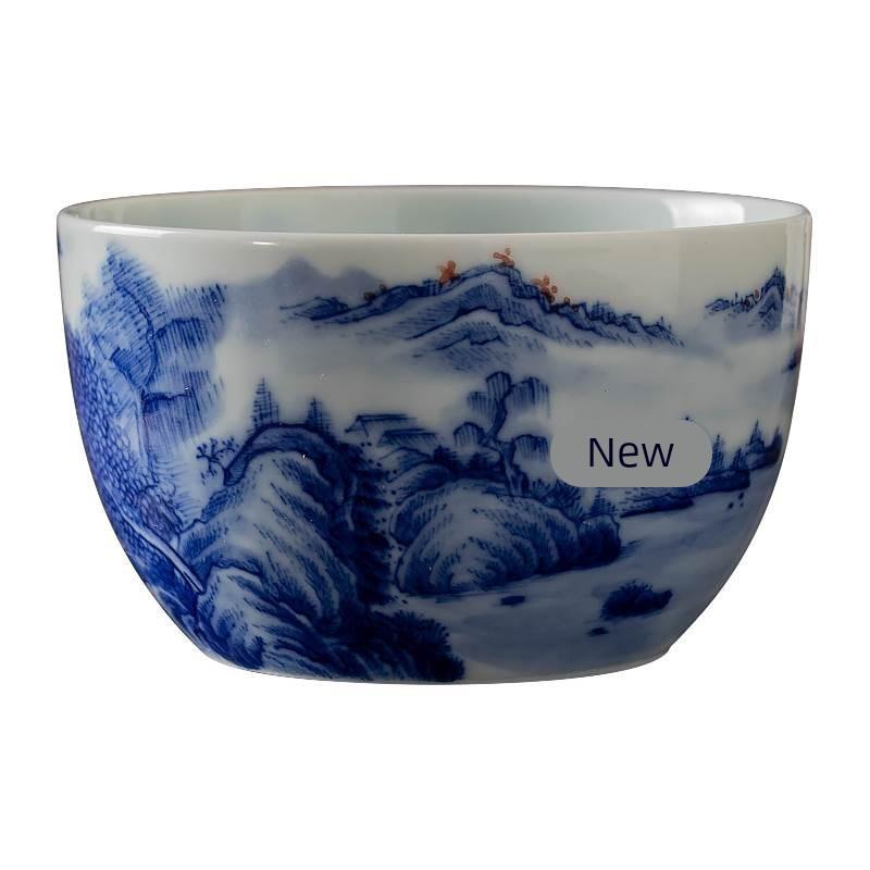 景德镇茶杯纯手工陶瓷主人杯喝茶杯大号青花瓷茶具茶盏茶碗品茗杯