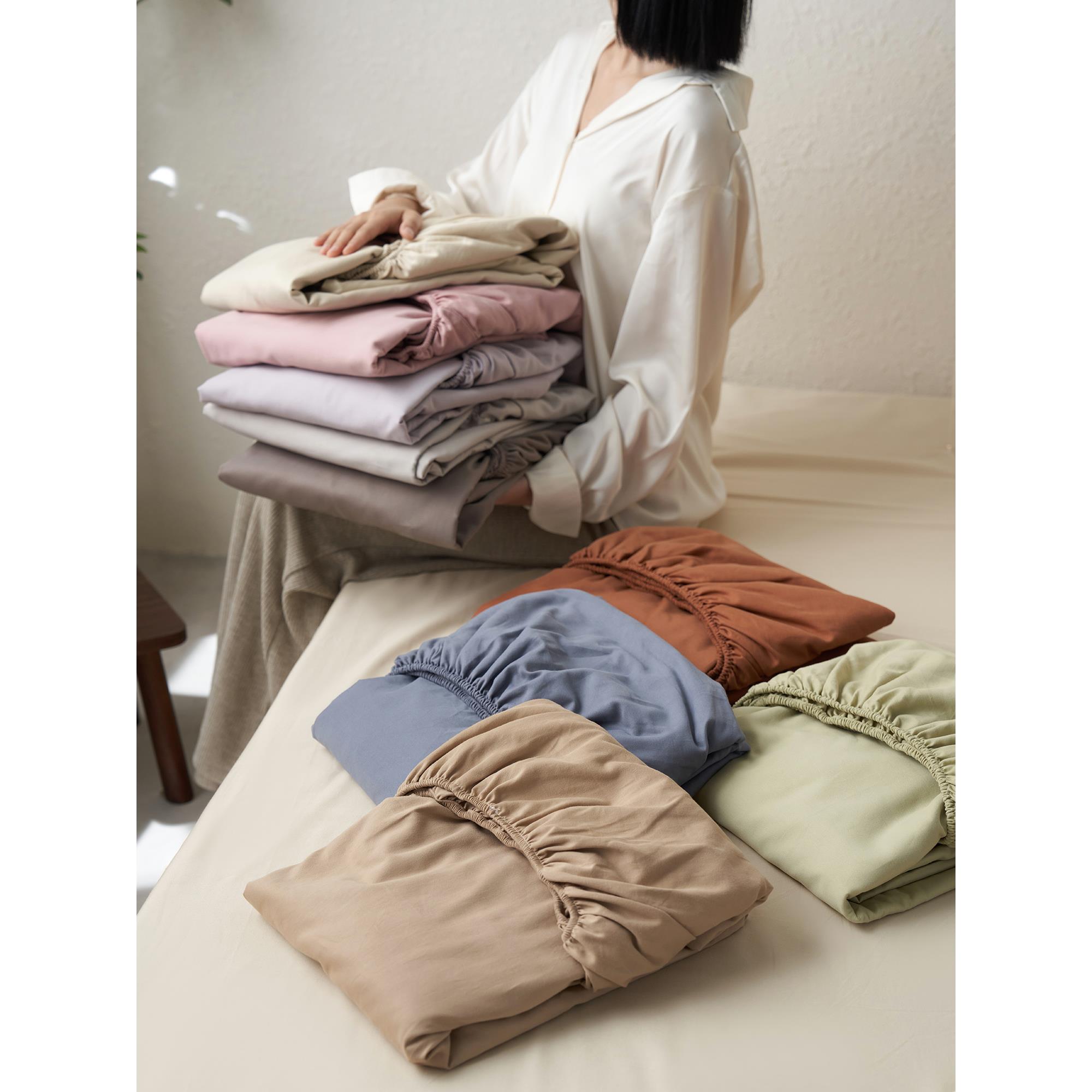 秋冬保暖加厚100s纯色磨毛床笠保护罩家用 全棉纯棉学生宿舍床单