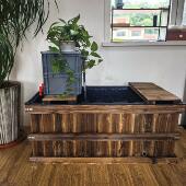 防腐木箱帆布鱼池防水布带支架阳台锦鲤地缸全套室外实木养鱼水箱