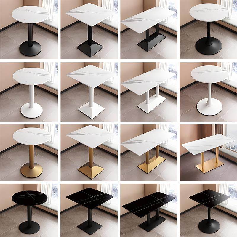 岩板餐桌椅商用饭店饭厅食堂咖啡厅奶茶餐饮快餐店方桌洽谈小圆桌