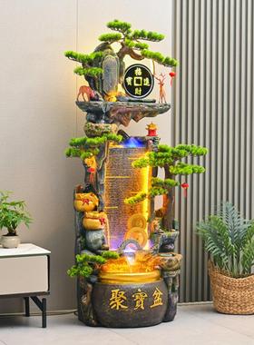 假山流水喷泉客厅阳台循环水办公室商店风水轮加湿器落地装饰摆件