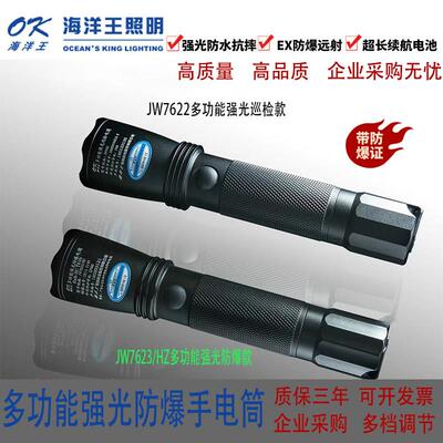 海洋王强光JW7623防爆手电筒JW7622巡检户外防水LED可充电式超亮