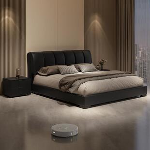 皮床政府补贴1米8双人床1米5实木床主卧现代简约出租房用2025新款