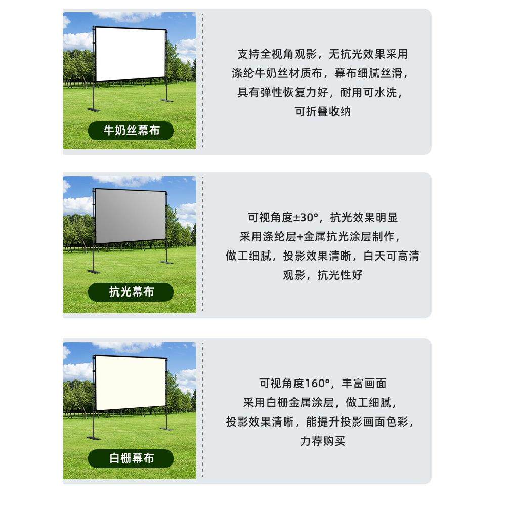 户外投影幕布防风露营帐篷室外投影布防风折叠幕布室外露天电影院