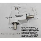 轴径15 90度螺旋伞齿轮箱 双输出 单输出 小型换向器转角器 1比1