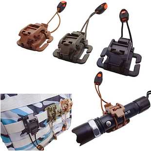 molle快拆配件带弹力绳锁扣户外包挂扣固定扣收纳织带夹扣 冰斧夹