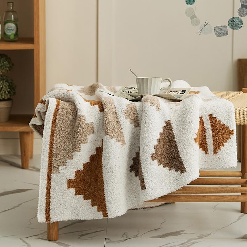 ins风午睡毯半边绒休闲 毯绒毯沙发盖毯毛毯床上用床尾巾春夏毯子