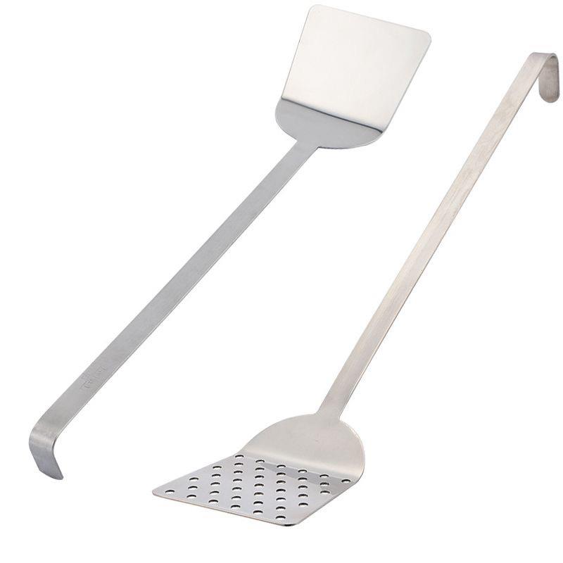 不锈钢煎铲铁锅铲加长柄煎铲漏铲煎鱼铲牛排铲炒菜铲子煎饼平铲