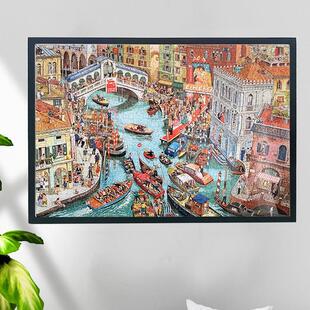 拥挤的运河2000片拼图框拼图裱框9769金属相框裱框框实木相框