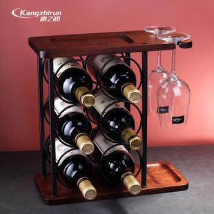 欧洲实木酒架饰品简单的酒瓶架酒柜装饰饰品酒瓶架家