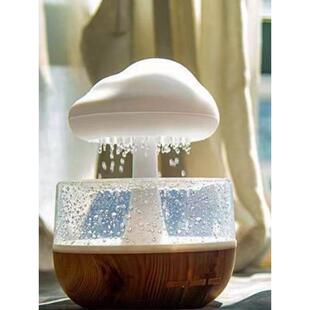 模拟雨声加湿器房间桌面助眠香薰雨色彩缤纷创意家居氛围夜灯卧室