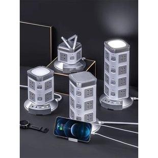 全铜立体式插座usb插线板带线办公塔型接线板多孔多功能接拖线板