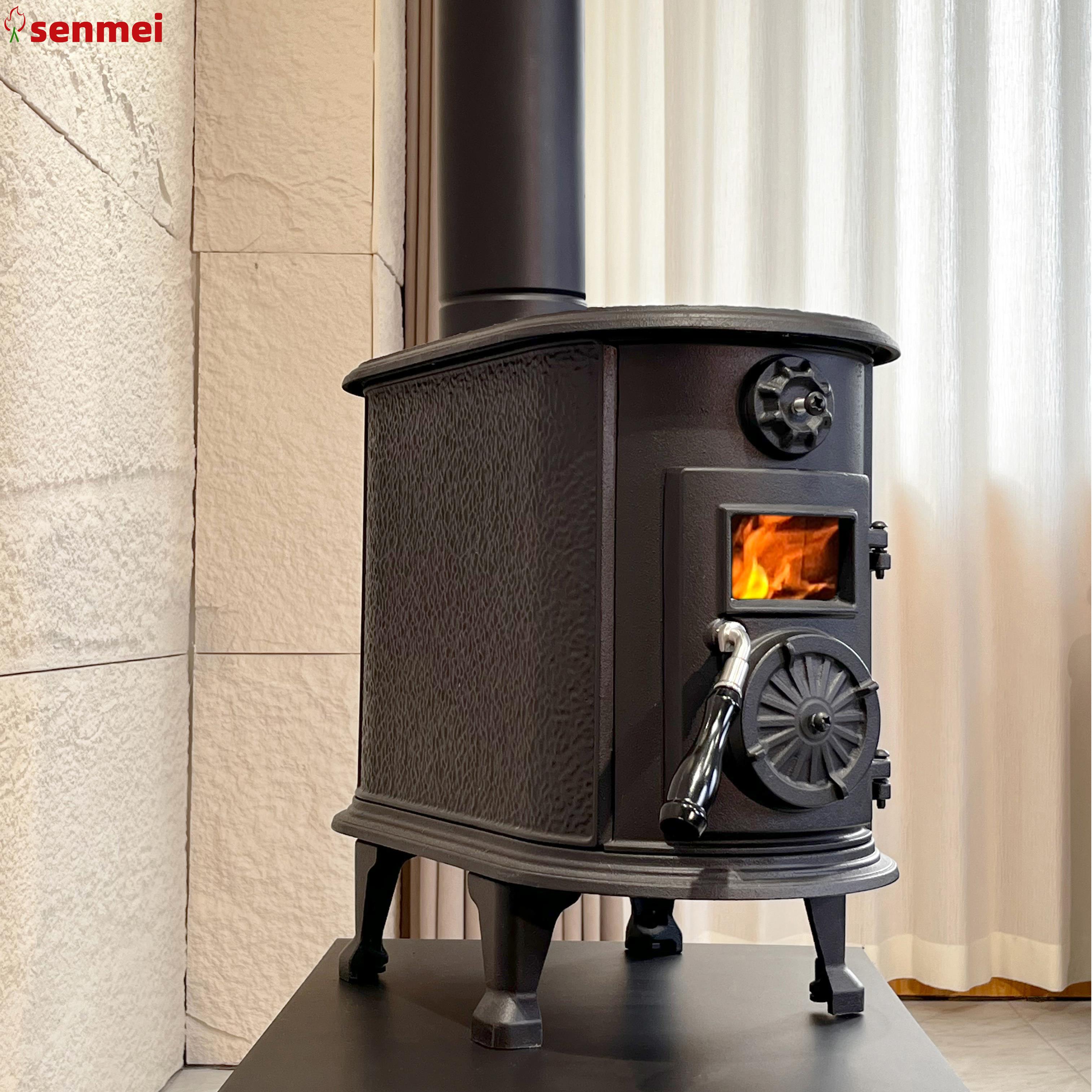 senmei真火壁炉燃木农村家用别野室内取暖铸铁炉烧木柴做饭小壁炉