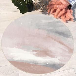 拍照背景毯 圆形地毯ins北欧简约夏日无毛清新吊篮地毯转椅书房垫