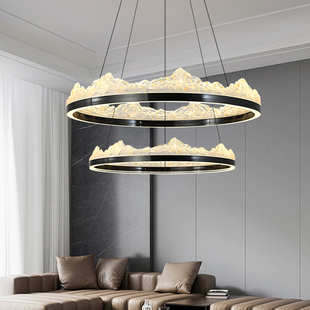 轻奢高级感餐厅一字吊灯长条法式现代极简岛台2025新款饭厅灯具