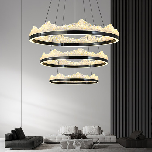 轻奢高级感餐厅一字吊灯