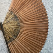 即将失传非遗柿染全棕竹纯手工折扇柿漆扇9寸40方扇面可防水