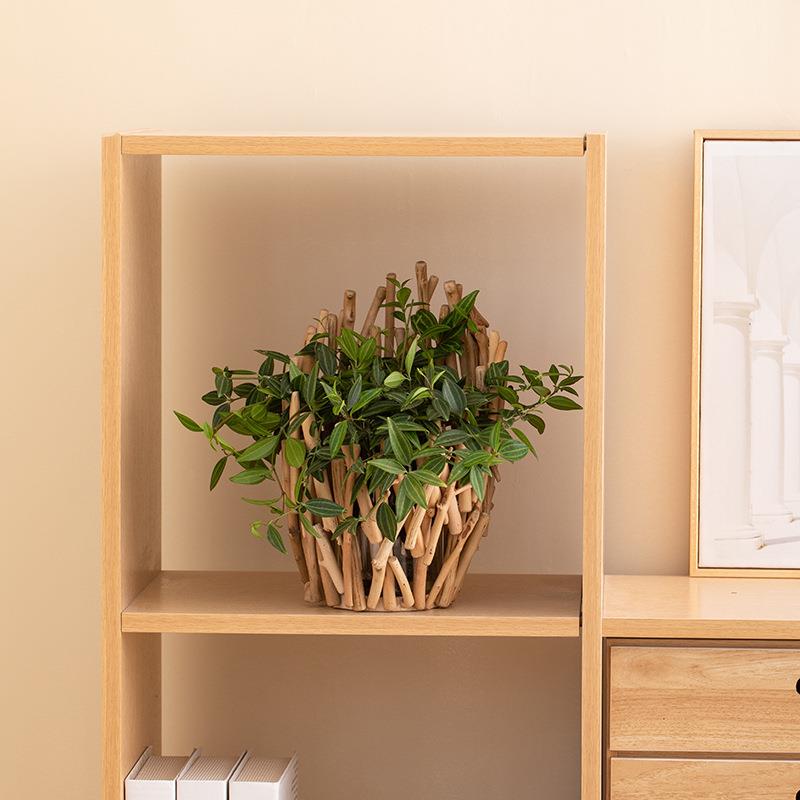 读途木质花瓶简约现代玻璃装饰客厅桌面干花仿真花插花摆件高级感