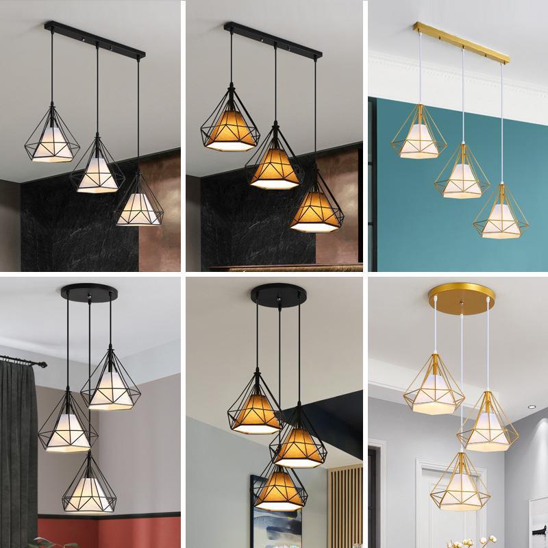 餐厅吊灯三头轻奢灯具现代简约餐桌吧台led长条餐厅灯2023年新款