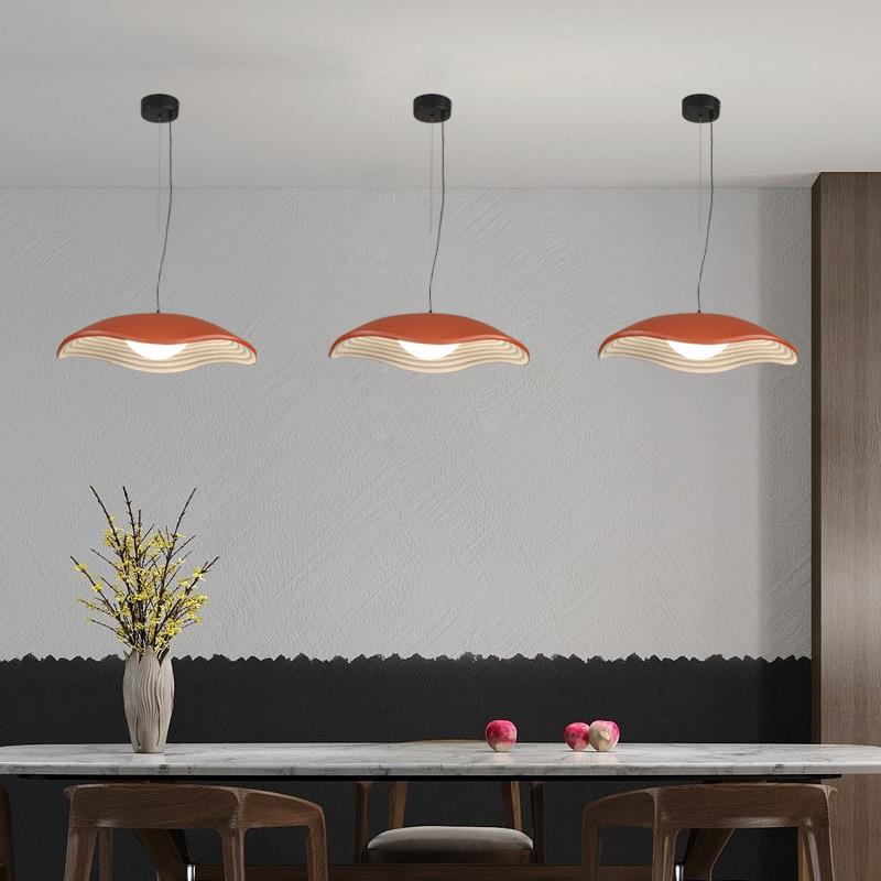 现代简约荷叶灯创意氛围卧室吸顶灯餐厅吊灯 日式侘寂风LED客厅灯