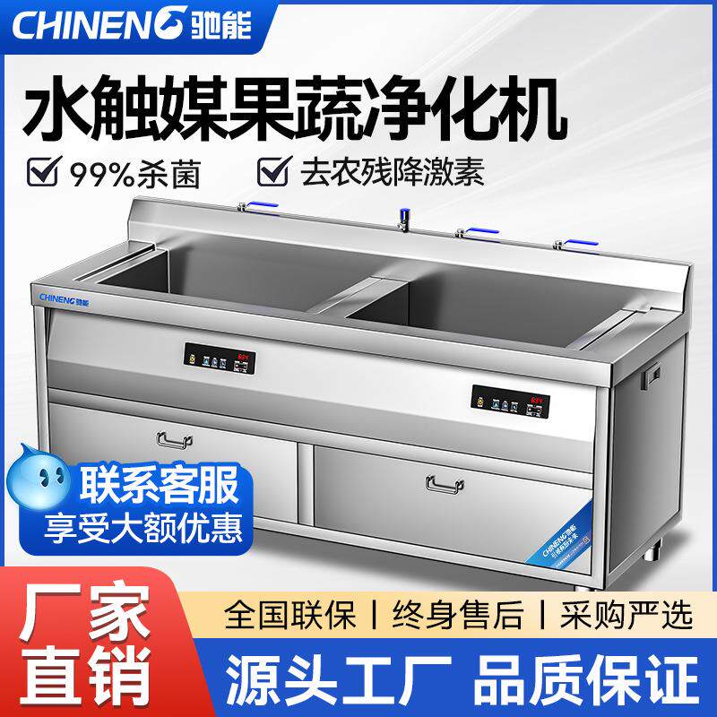 水触媒净化机全动自动洗菜机杀菌果蔬一体化智能毛辊清洗机
