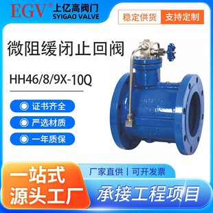10Q微阻缓闭蝶式 HH49X 止回阀法兰球墨铸铁止回阀塘沽瓦特斯阀门
