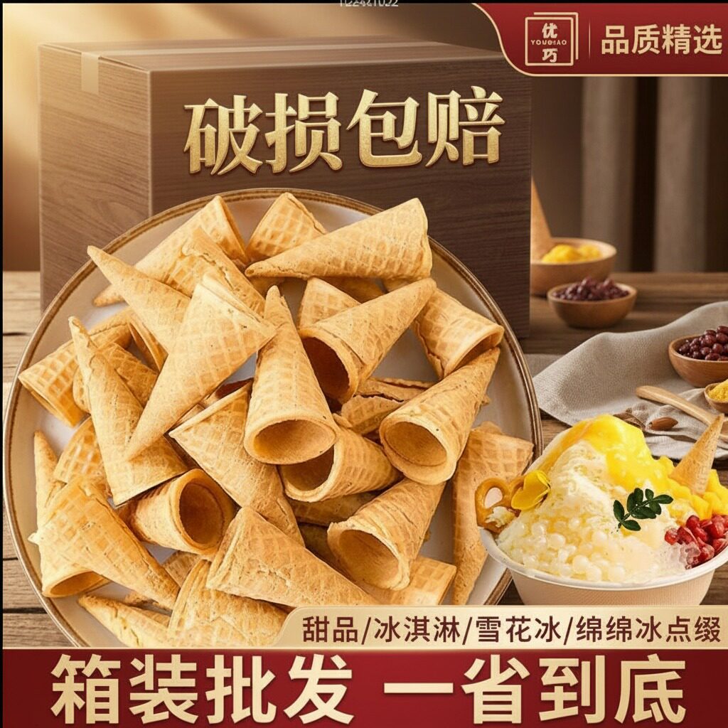 迷你小脆筒甜筒蛋糕装饰冰淇淋脆皮筒小号小蛋筒蛋卷雪糕筒商用