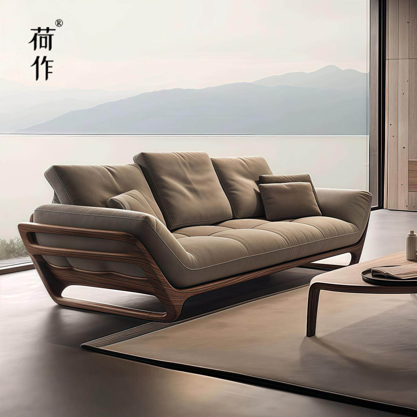 荷作北美黑胡桃木布艺沙发新中式实木别墅客厅家用接待定制家俱,商业/办公家具,沙发,淘宝优惠券,粉丝福利购,淘宝优惠卷