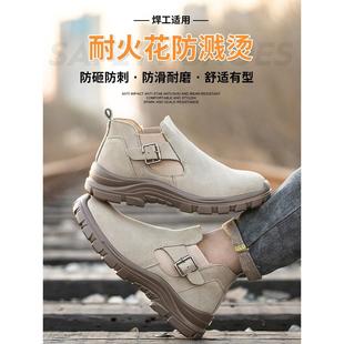款 一脚蹬劳保鞋 电焊工专用钢头四季 男士 防砸防刺穿老保钢板绝缘鞋