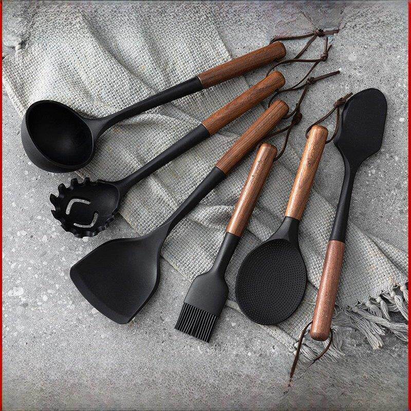 德国WOLL食品级硅胶厨具木柄锅铲不粘锅专用炒菜铲子家用汤勺饭勺