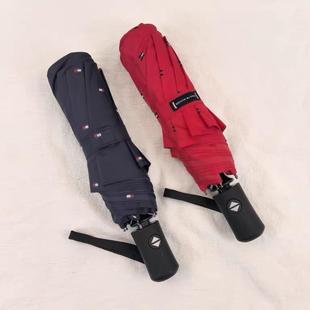 美单汤家经典 超轻全自动防风男女商务绅士折叠雨伞 红蓝旗帜风格