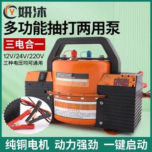 妍沐三电合一抽打泵12/24/220V汽车空调真空泵抽打两用泵打压检漏