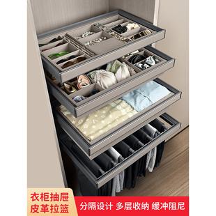 衣柜拉篮多功能抽屉式 架衣柜内置可伸缩格子抽 首饰盒衣帽间伸缩裤