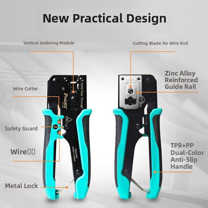 宝工网线钳Cp-342专业级开孔水晶头多功能网络压接套剥线钳